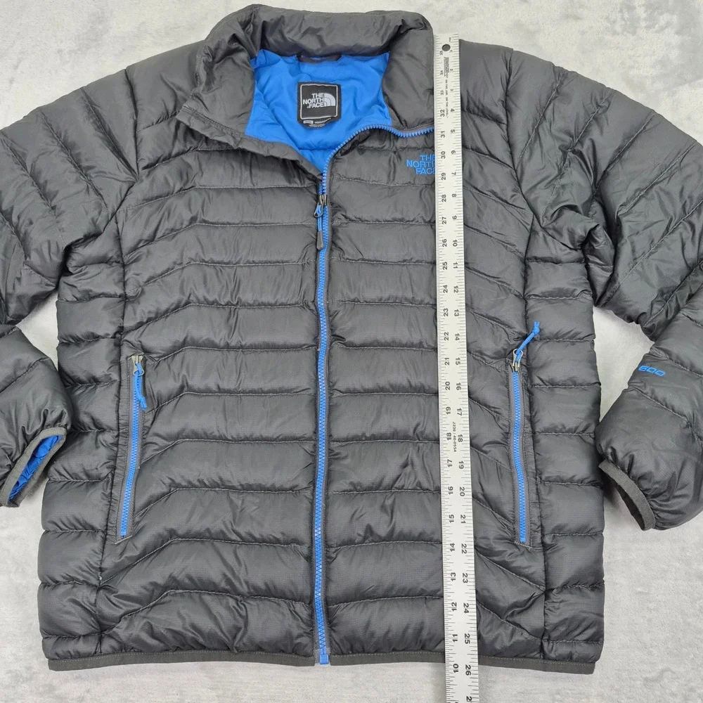 The North Face Mens 600 Down Puffer Jacket Grey Blue Full Zip Medium NF0A3Y4D